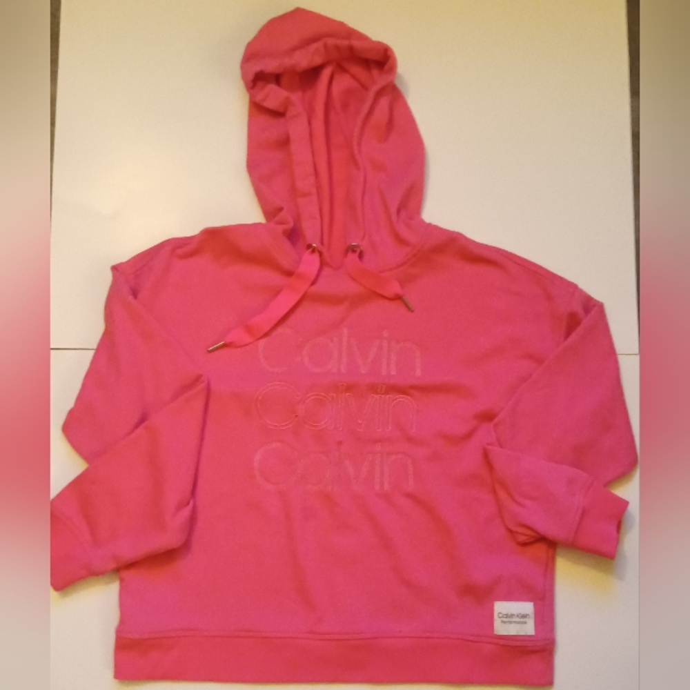 Hot pink women's Calvin Klein hoodie